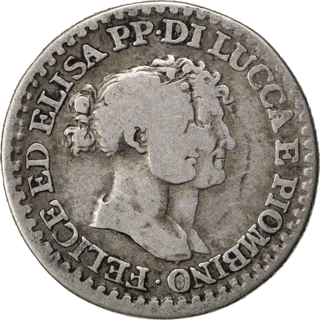 ITALIAN STATES, Franco, 1808, KM #23, VG(8-10), Silver, 4.69