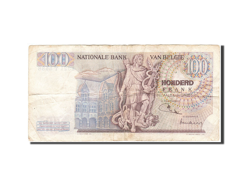 Banknote, Belgium, 100 Francs, 1961-1971, 1962-1977, KM:134b, VF(20-25)