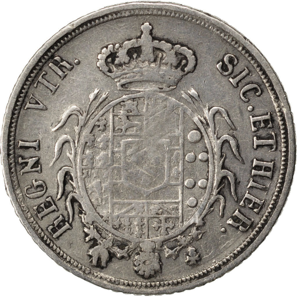 ITALIAN STATES, 10 Grana, 1826, KM #298, VF(20-25), Silver, 18.5, 2.23