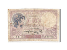 Biljet, Frankrijk, 5 Francs, 1937-1939, 1940-12-12, B+, Fayette:4.17, KM:83