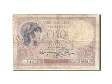 Billet, France, 5 Francs, 1937-1939, 1940-12-12, B+, Fayette:4.17, KM:83
