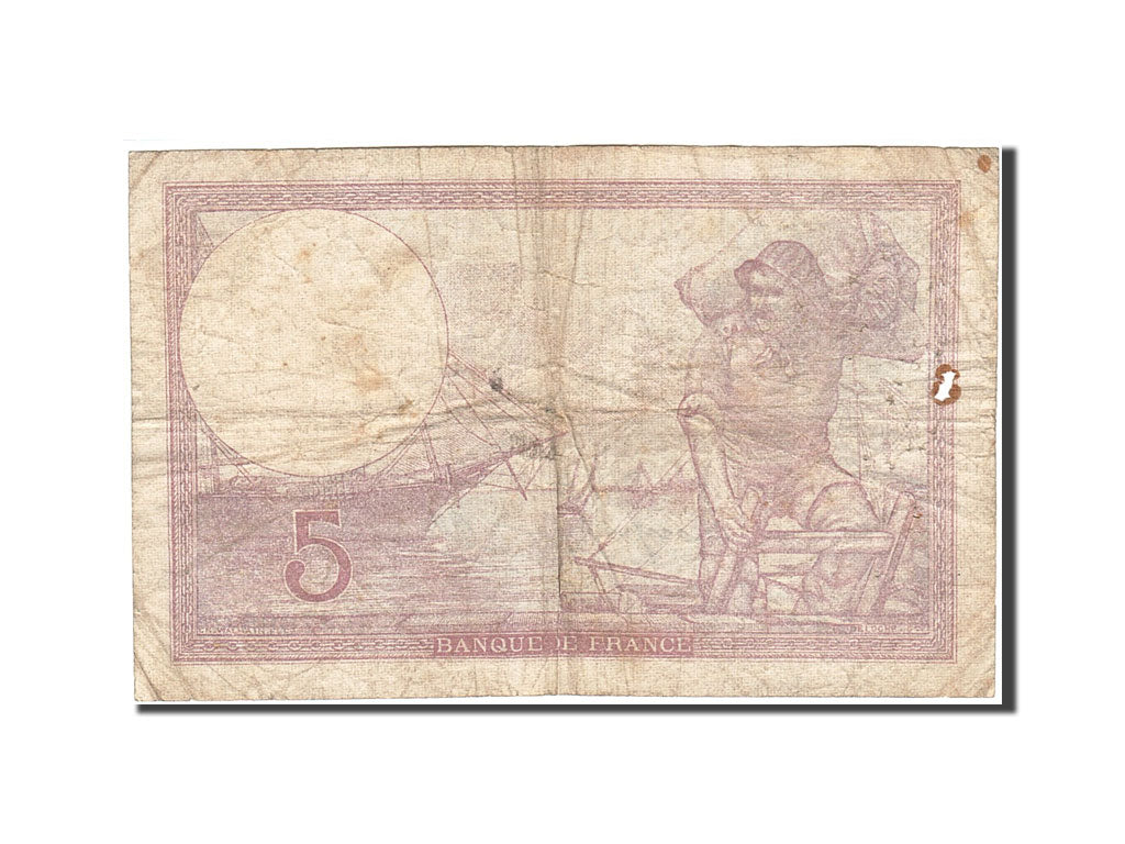 Biljet, Frankrijk, 5 Francs, 1937-1939, 1940-12-12, B+, Fayette:4.17, KM:83