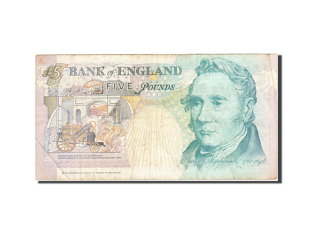 Banknote, Great Britain, 5 Pounds, 1990-1992, 1991-1998, KM:382b, EF(40-45)