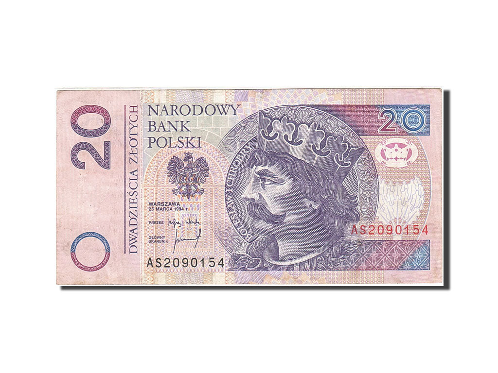 Pologne, 20 Zlotych, 1994, KM:174a, 1994-03-25, TTB+