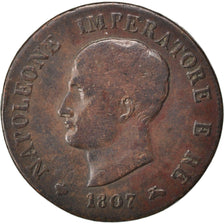 STATI ITALIANI, KINGDOM OF NAPOLEON, Napoleon I, Soldo, 1807, Milan, MB+, Ram...