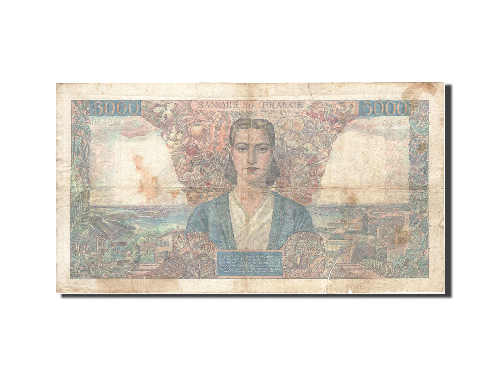 France, 5000 Francs, 1942, KM:103c, 1946-05-31, VG(8-10)