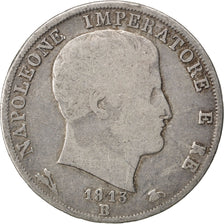 ITALIAN STATES, 2 Lire, 1813, Bologna, KM #9.2, VF(20-25), Silver, 9.63