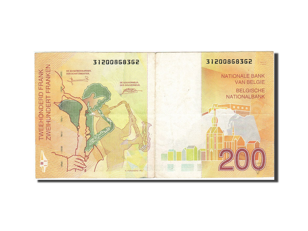 Belgium, 200 Francs, 1994-1997, KM:148, Undated 1995, VF(20-25)