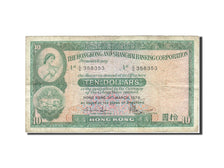 Biljet, Hong Kong, 10 Dollars, 1959, 1979-03-31, KM:182h, TTB