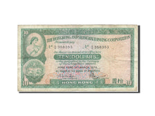 Banconote, Hong Kong, 10 Dollars, 1959, KM:182h, 1979-03-31, BB