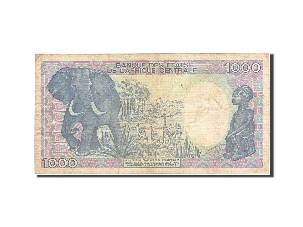 Chad, 1000 Francs, 1984-1985, 1990-01-01, KM:10Aa, EF(40-45)