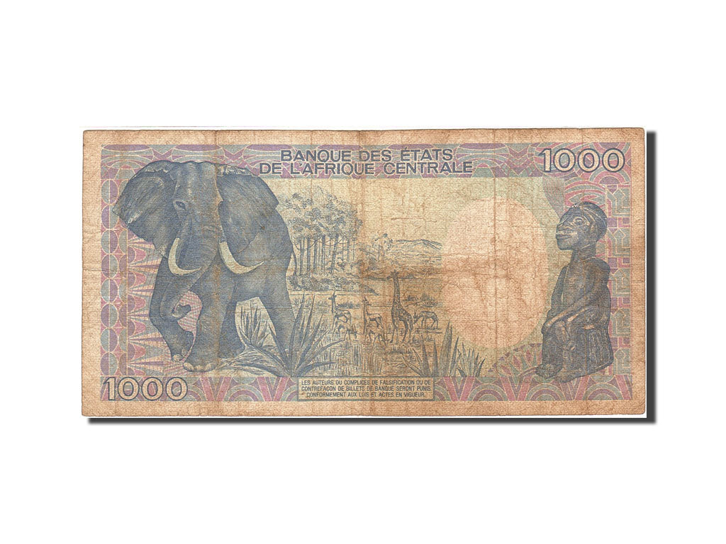 Central African Republic, 1000 Francs, 1986, 1986-01-01, KM:16, F(12-15)