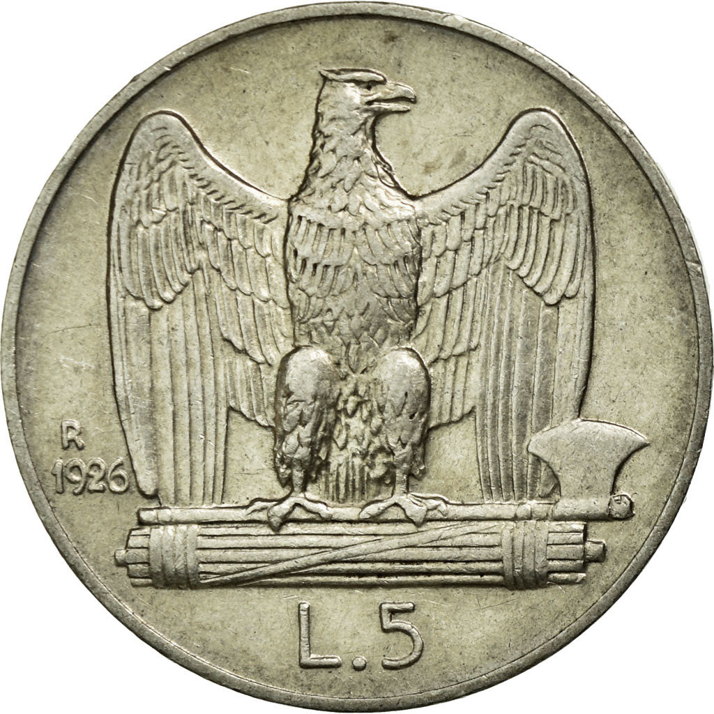 Monnaie, Italie, Vittorio Emanuele III, 5 Lire, 1926, Rome, TTB+, Argent