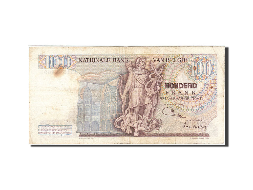 Banknote, Belgium, 100 Francs, 1961-1971, 1971-08-25, KM:134b, VF(30-35)