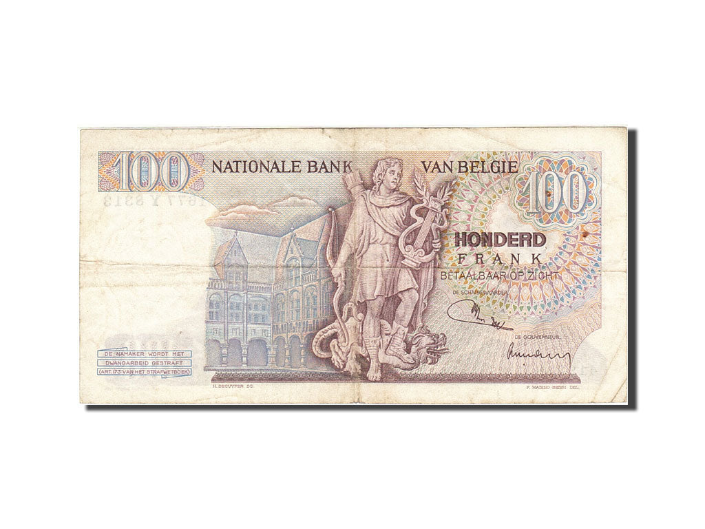 Banknote, Belgium, 100 Francs, 1961-1971, 1971-12-20, KM:134b, EF(40-45)