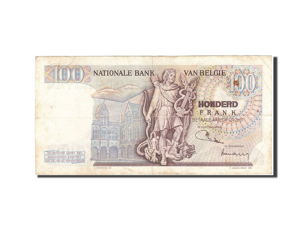 Banknote, Belgium, 100 Francs, 1961-1971, 1972-03-14, KM:134b, EF(40-45)