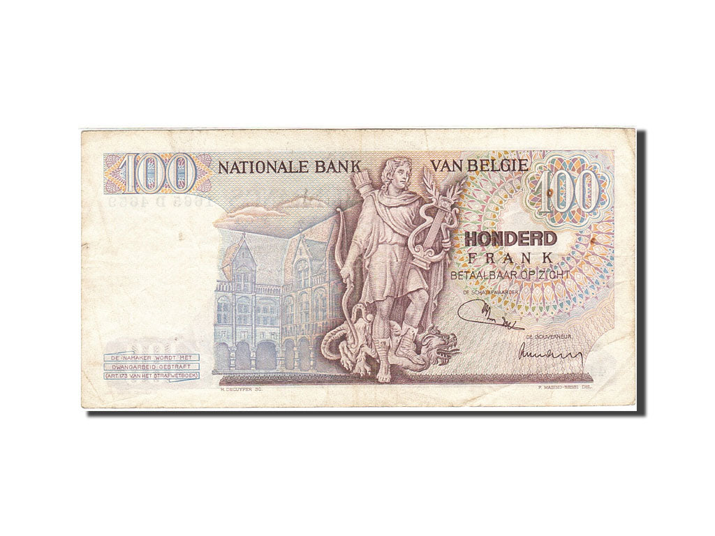 Banknote, Belgium, 100 Francs, 1961-1971, 1971-12-10, KM:134b, AU(50-53)