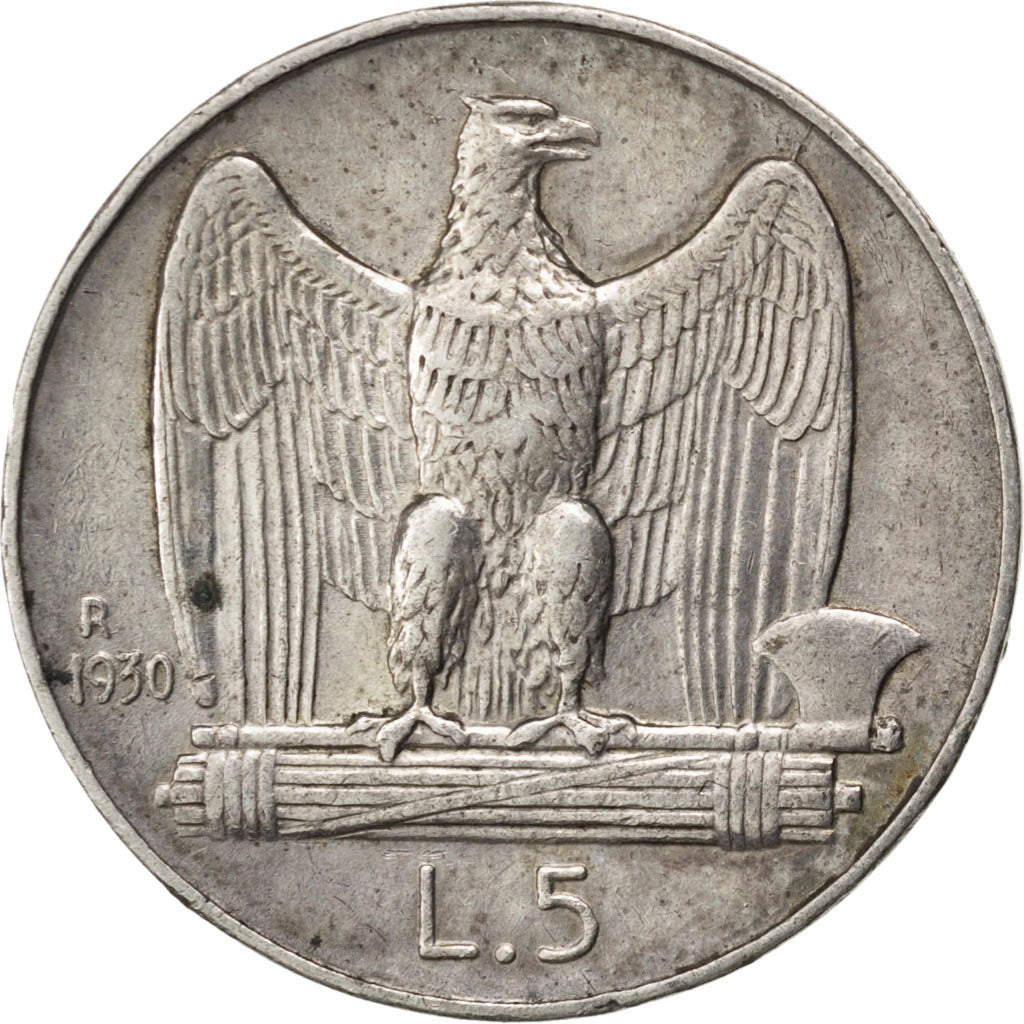Moneta, Italia, Vittorio Emanuele III, 5 Lire, 1930, Rome, BB+, Argento, KM:67.1