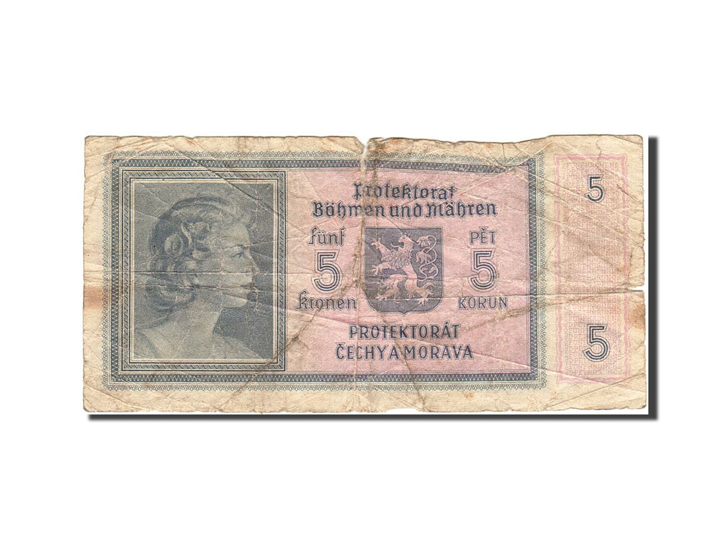 Billet, Bohemia and Moravia, 5 Korun, 1940, Undated (1940), KM:4a, B