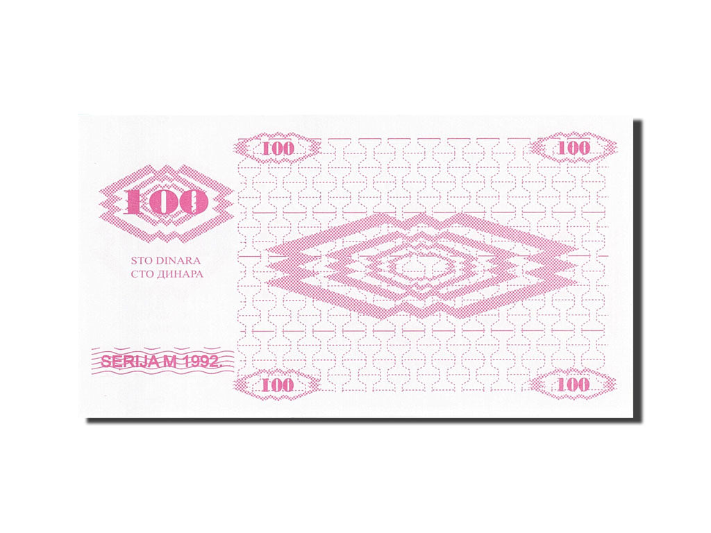Billet, Bosnia - Herzegovina, 100 Dinara, 1992, 1992, KM:6r, NEUF