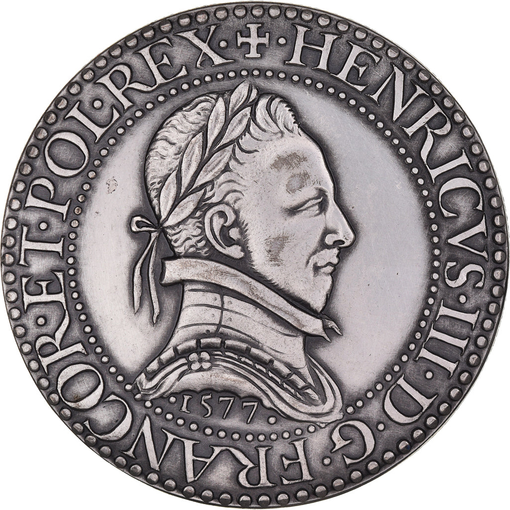 Francia, medalla, Reproduction, Piéfort du Quadruple Franc Henri III, 1968, SC