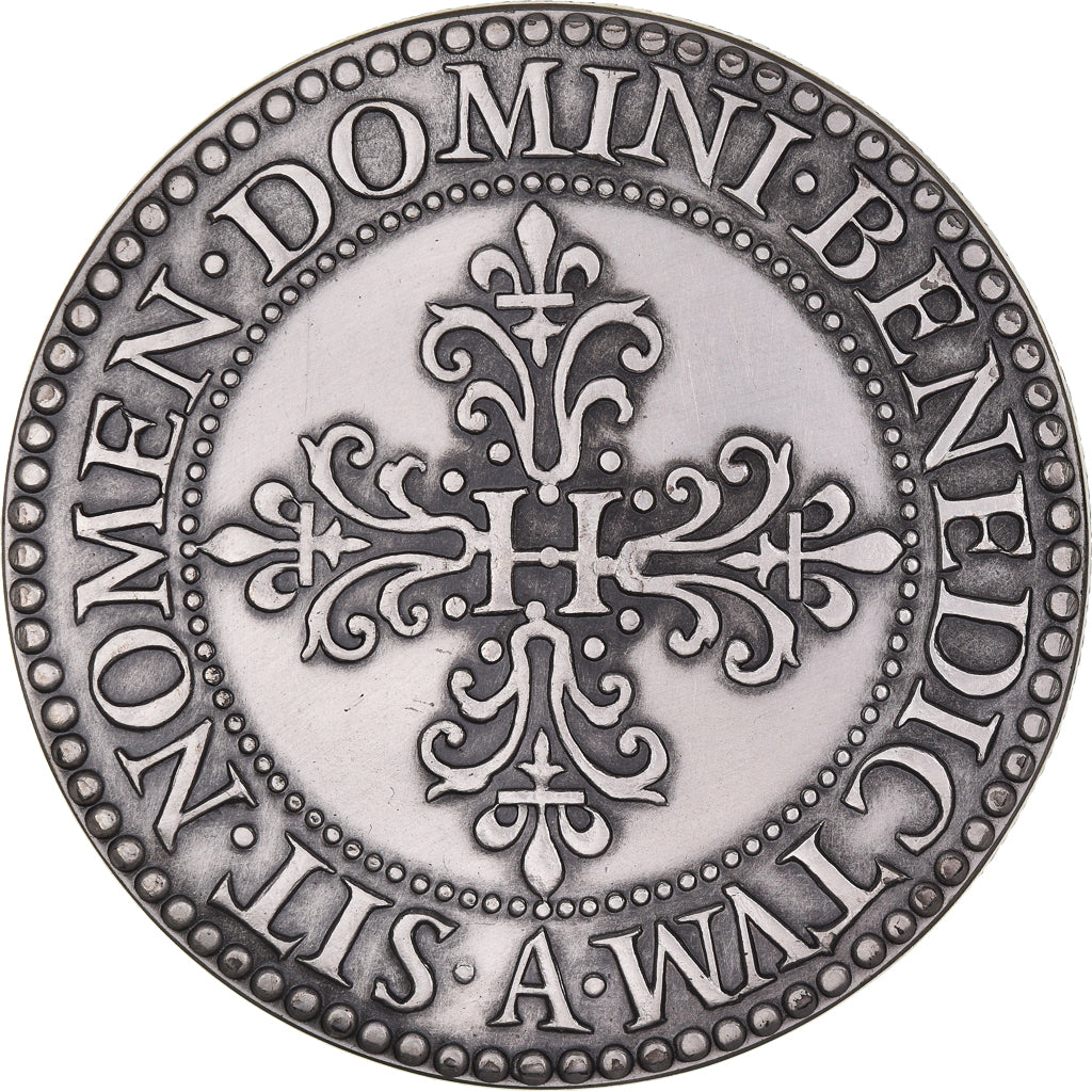 Francia, medalla, Reproduction, Piéfort du Quadruple Franc Henri III, 1968, SC