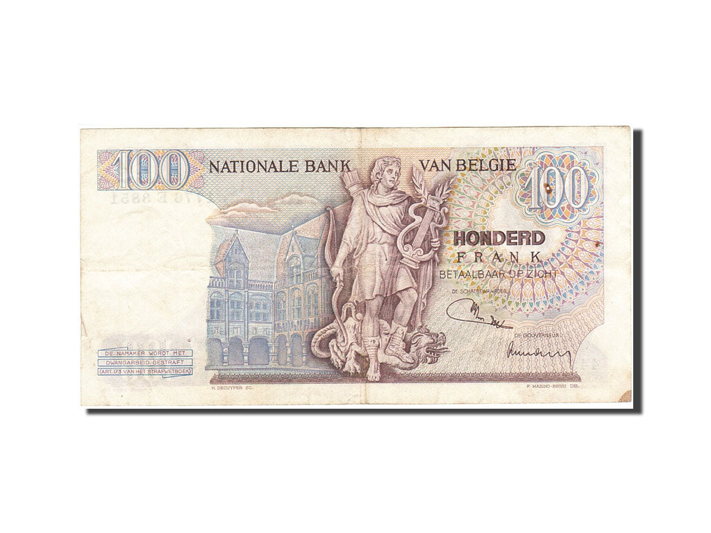 Banknote, Belgium, 100 Francs, 1961-1971, 1979-02-25, KM:134b, EF(40-45)