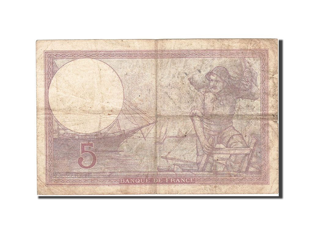 Banknote, France, 5 Francs, 1917, 1939-11-02, VF(20-25), Fayette:4.14, KM:83
