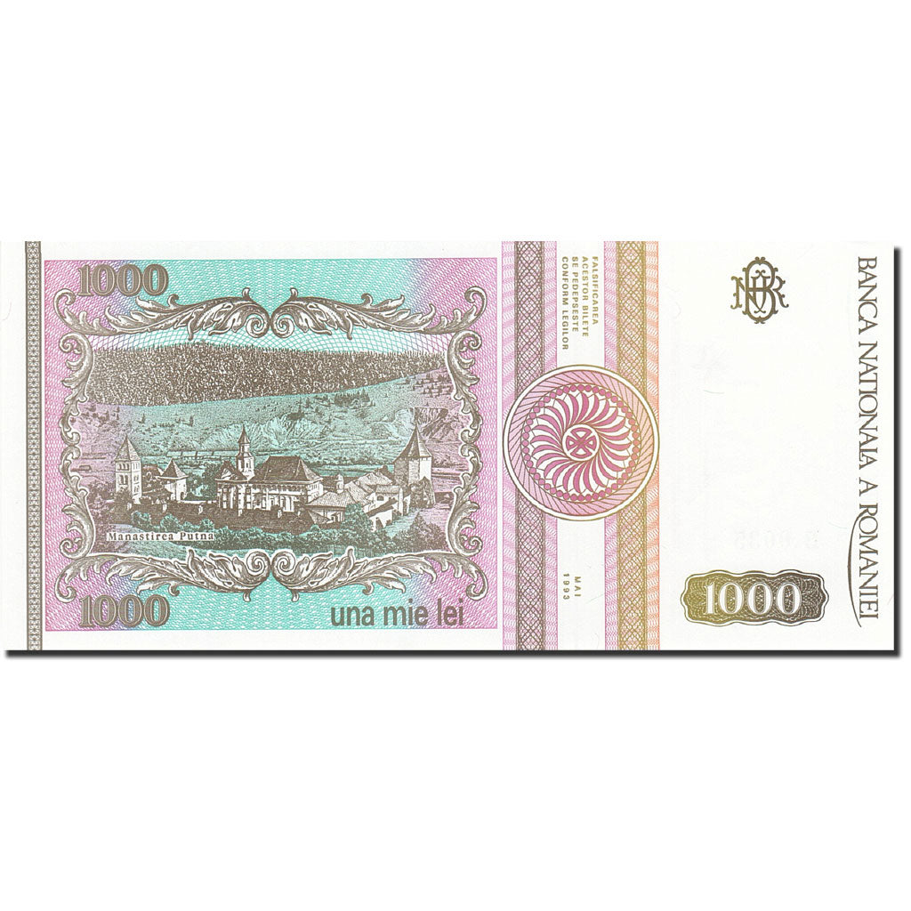 Romania, 1000 Lei, 1991-1994, KM:102, 1993, UNC(65-70)