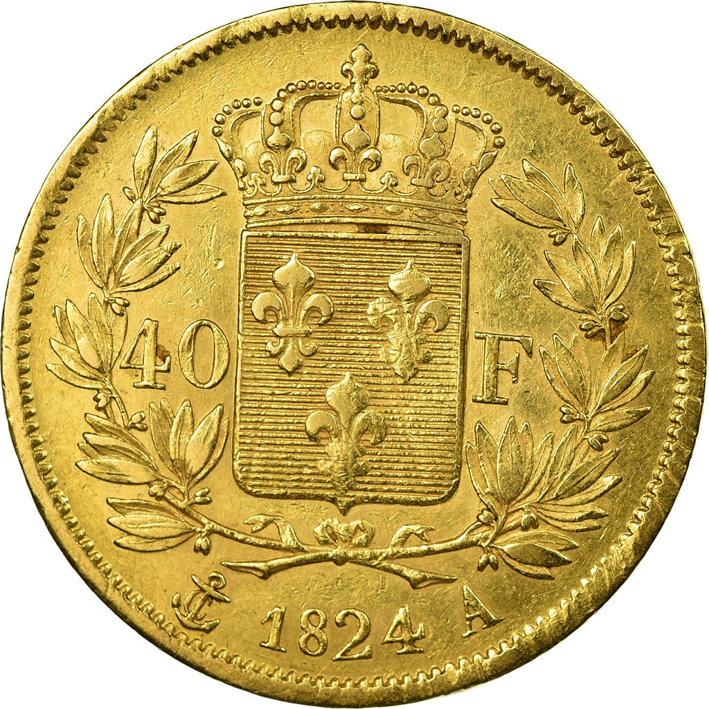 Monnaie, France, Charles X, 40 Francs, 1824, Paris, TTB, Or, KM:721.1