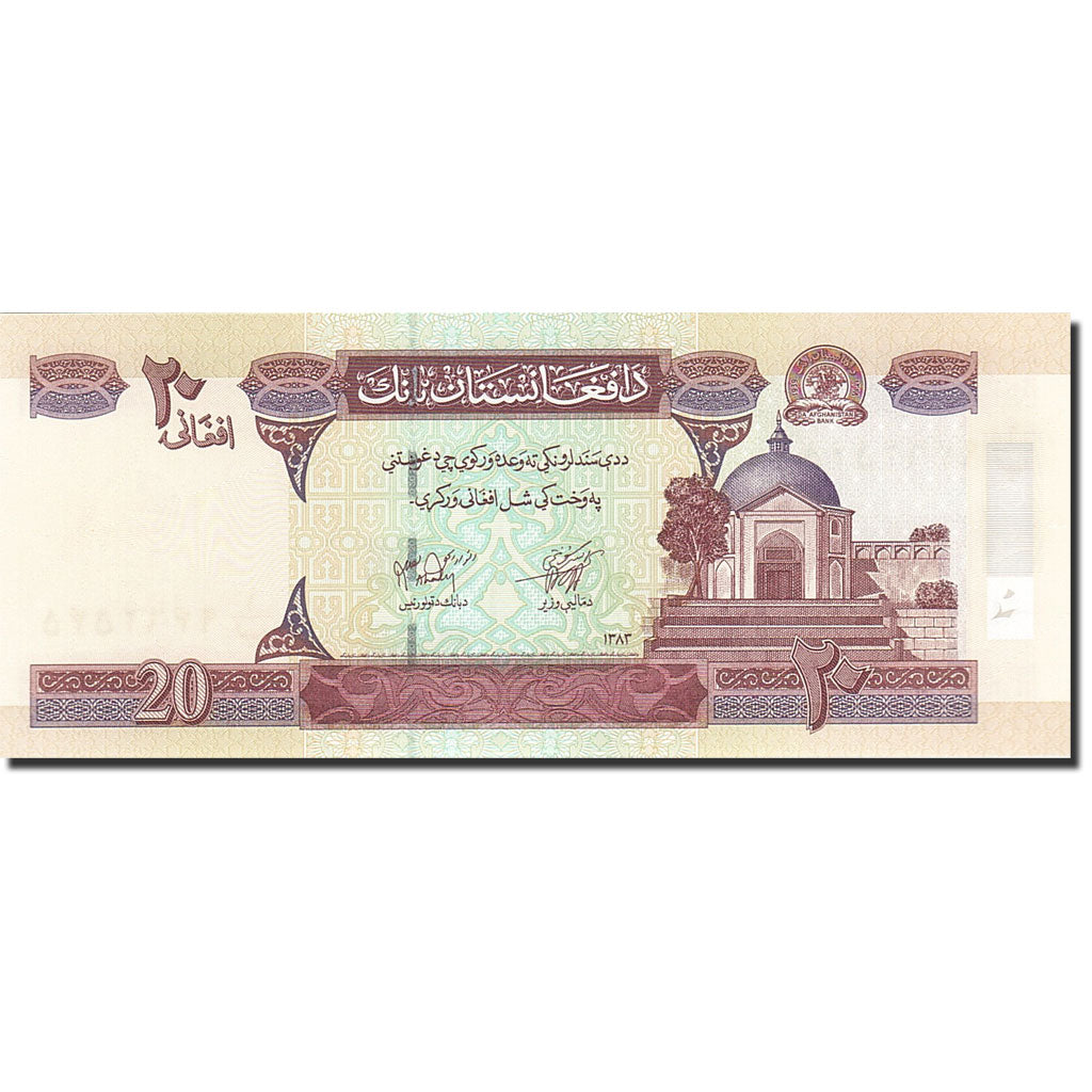 Billet, Afghanistan, 20 Afghanis, 2002, 2002, KM:68a, NEUF