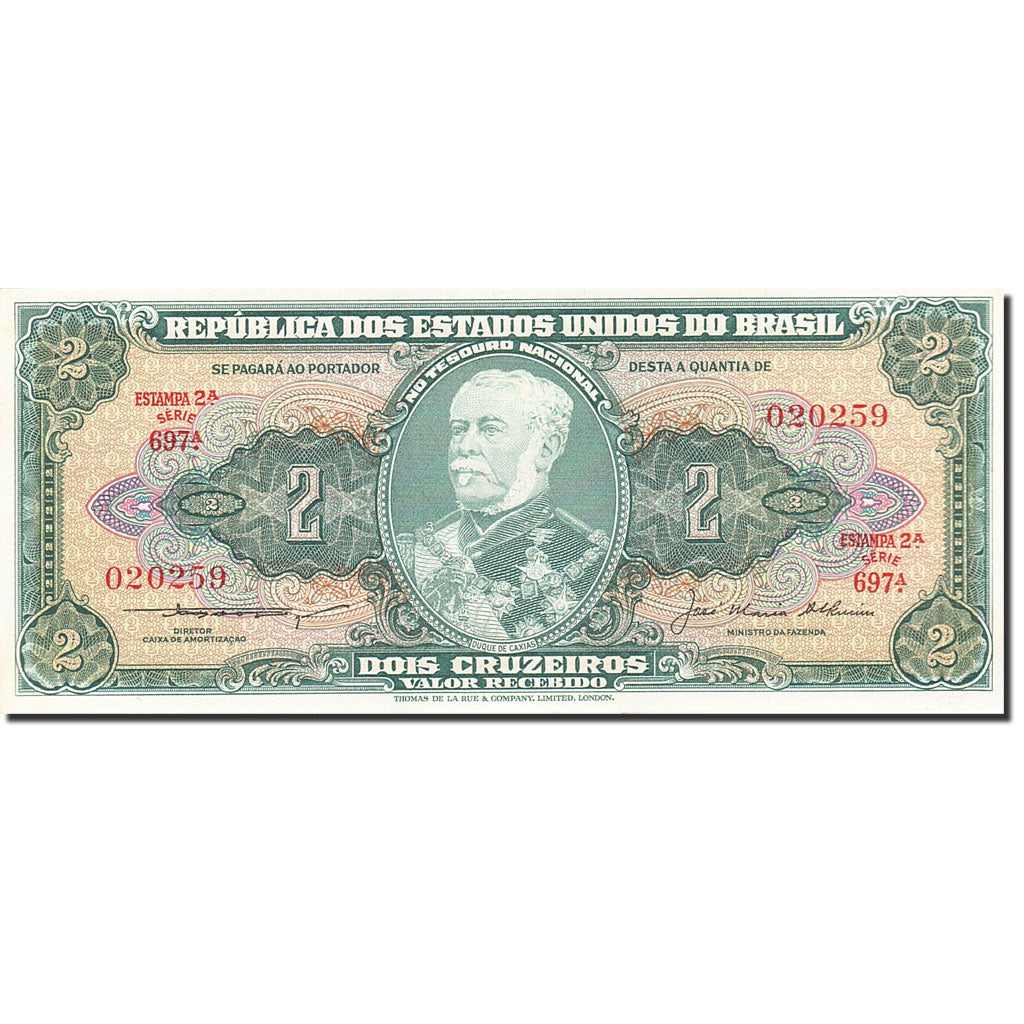 Brazil, 2 Cruzeiros, 1953-1959, KM:151a, Undated (1954-1958), UNC(65-70)