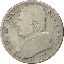 ITALIAN STATES, 20 Baiocchi, 1863, Roma, KM #1360, F(12-15), Silver, 5.56