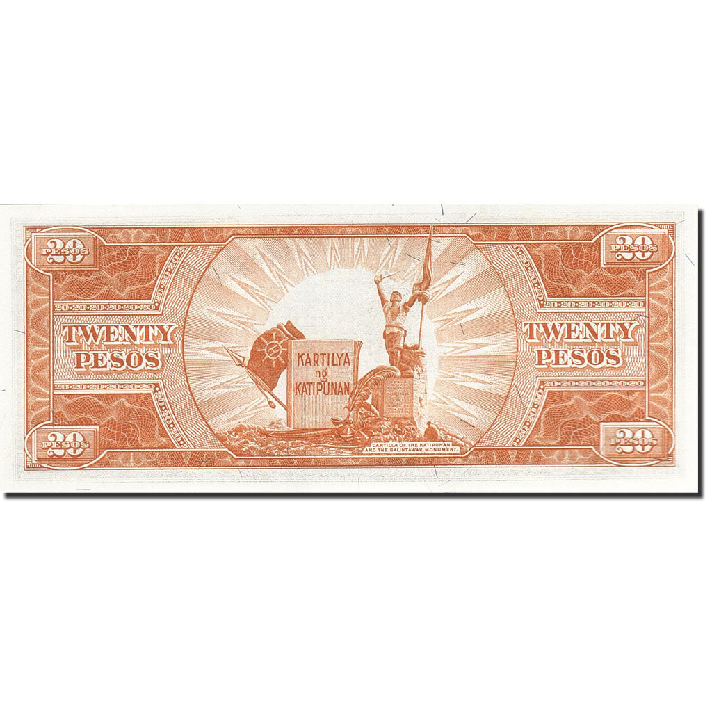 Banknote, Philippines, 20 Pesos, 1949, Undated, KM:137d, UNC(65-70)