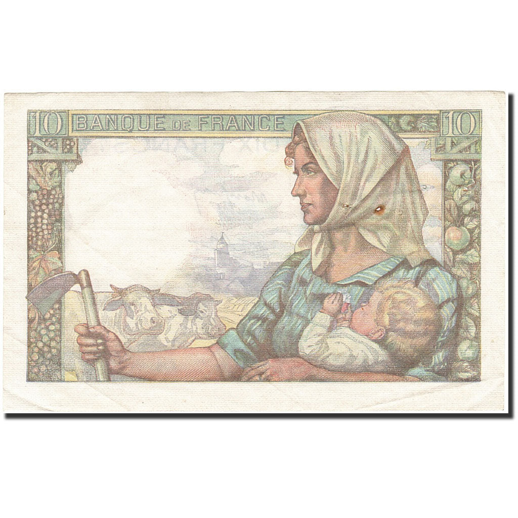 France, 10 Francs, 1941, KM:99e, 1943-03-25, AU(50-53), Fayette:8.8