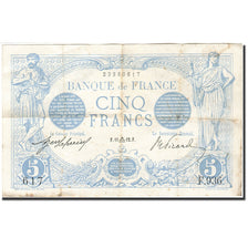 Geldschein, Frankreich, 5 Francs, 1905, 1912-09-11, S, Fayette:2.9, KM:70