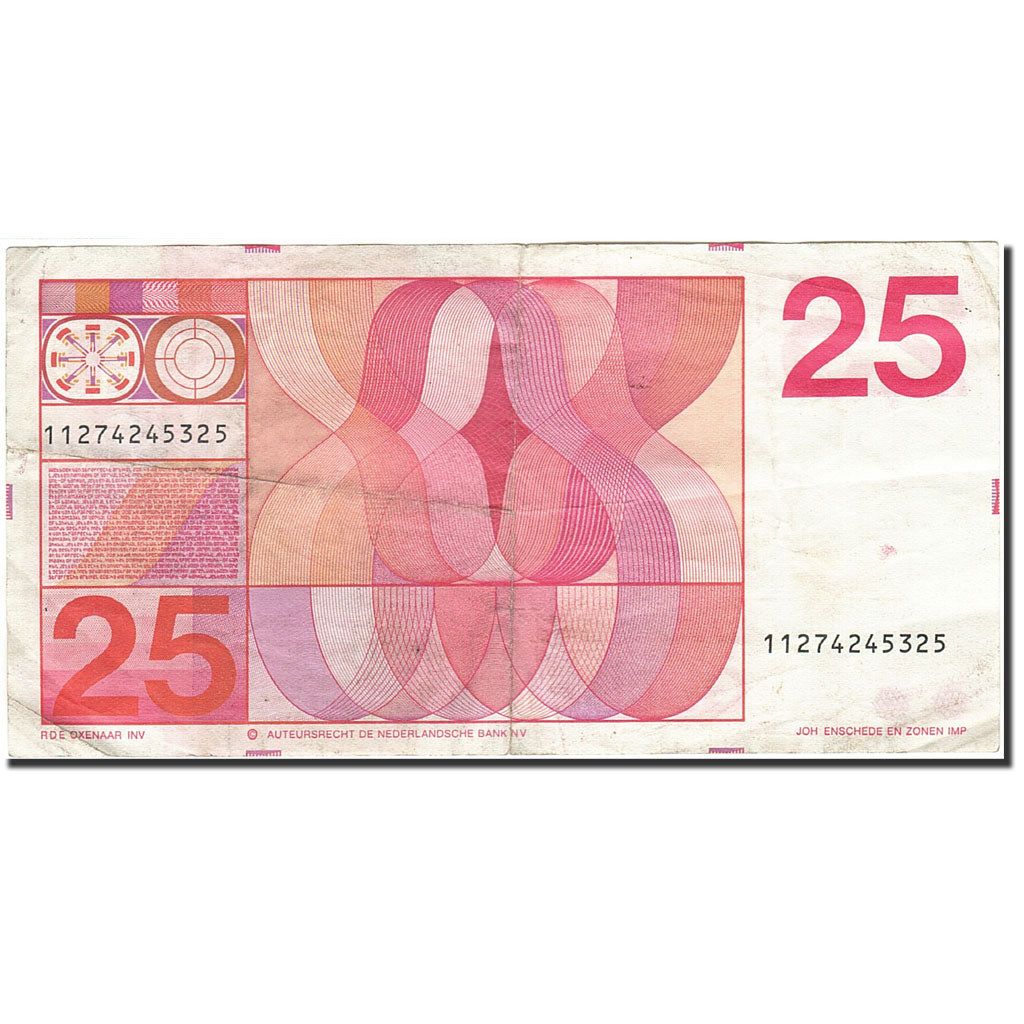 Netherlands, 25 Gulden, 1966-1972, KM:92a, 1971-02-10, VF(20-25)