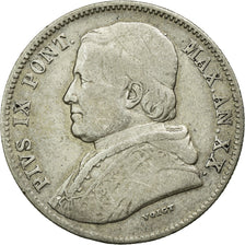 Moneta, STATI ITALIANI, PAPAL STATES, Pius IX, 20 Baiocchi, 1865, Roma, MB