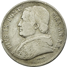 Coin, ITALIAN STATES, PAPAL STATES, Pius IX, 20 Baiocchi, 1865, Roma, VF(20-25)