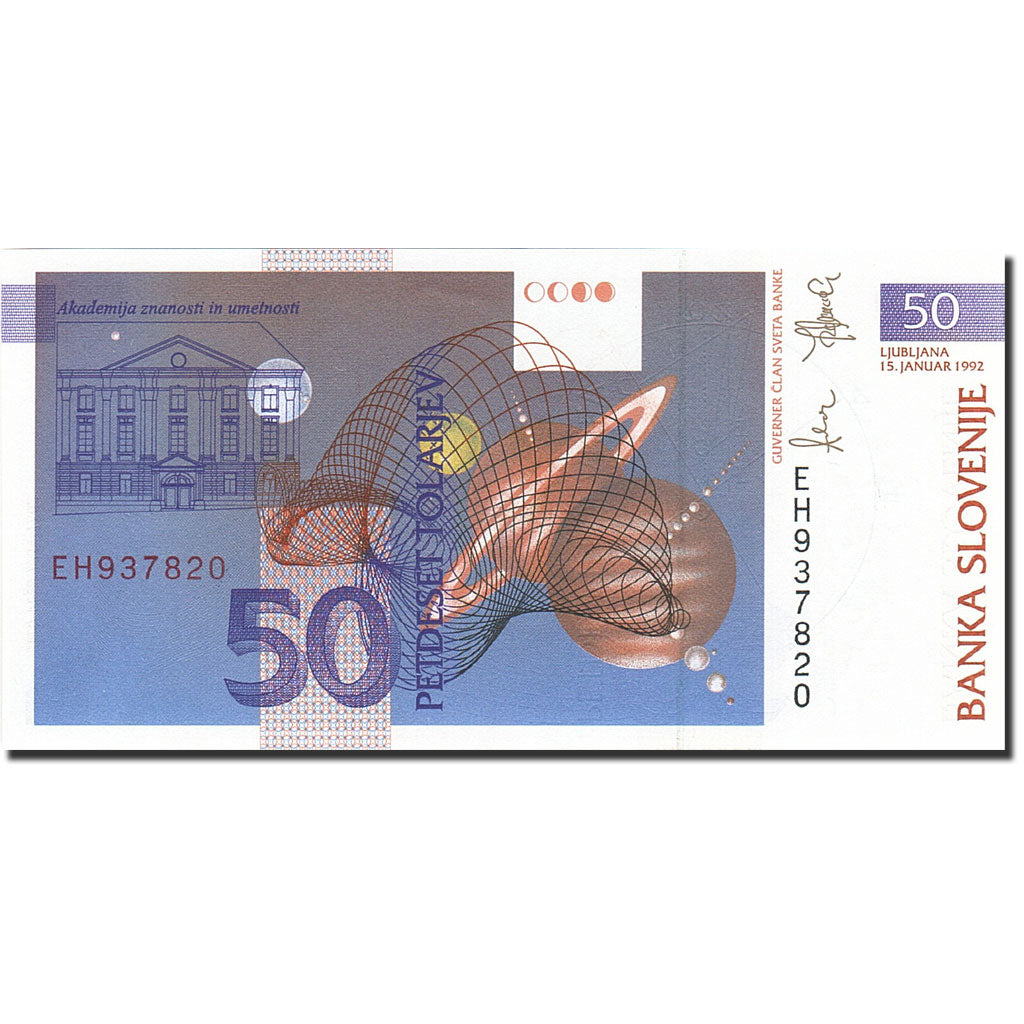 Banknote, Slovenia, 50 Tolarjev, 1992-1993, 1992-01-15, KM:13a, UNC(65-70)