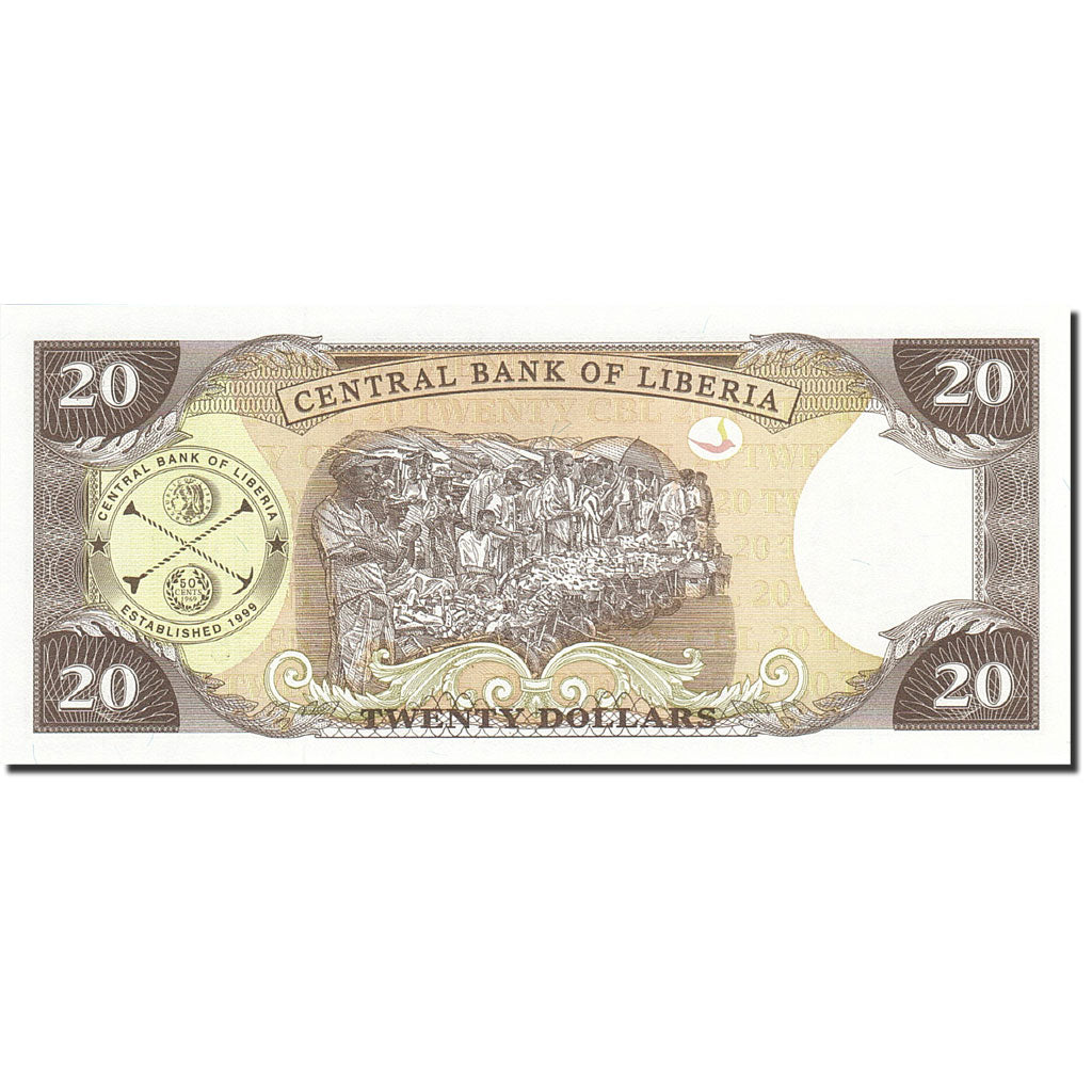 Liberia, 20 Dollars, 1999, KM:23c, 2003, UNC(65-70)