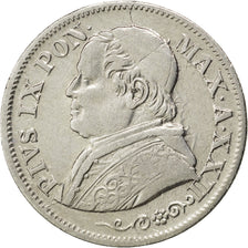 ITALIAN STATES, 10 Soldi, 50 Centesimi, 1868, Roma, KM #1376, EF(40-45),...