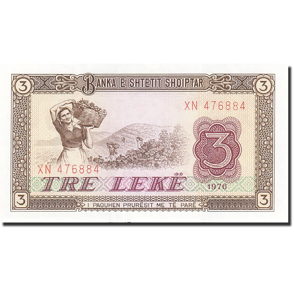 Albania, 3 Lekë, 1976, 1976, KM:41a, UNC(65-70)