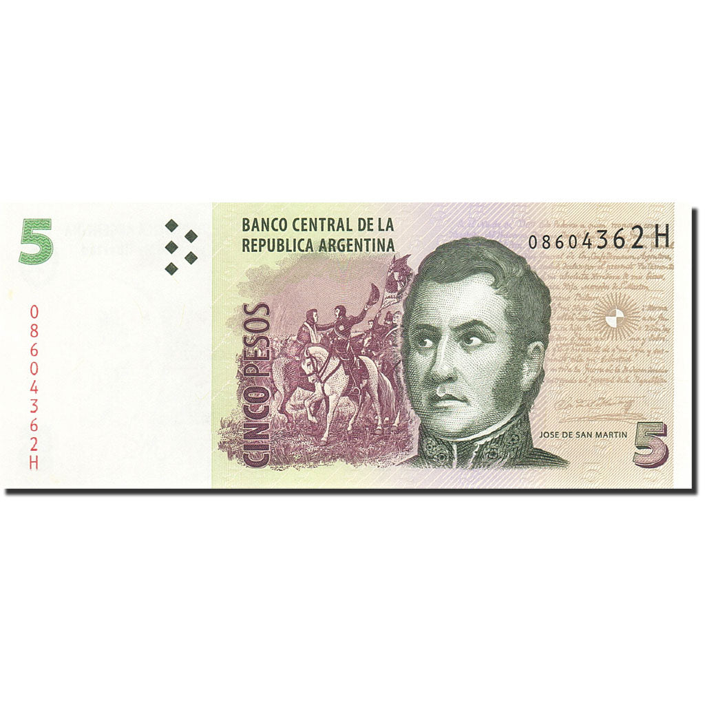 Banconote, Argentina, 5 Pesos, 1997-2000, KM:347, Undated (1998-2003), FDS