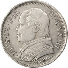 Moneda, Estados italianos, PAPAL STATES, Pius IX, Lira, 1868, Roma, MBC+, Plata