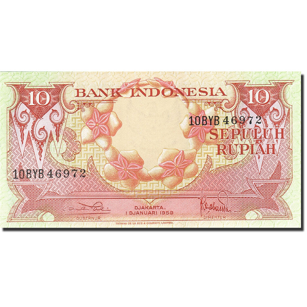 Banknote, Indonesia, 10 Rupiah, 1959, 1959-01-01, KM:66, UNC(65-70)