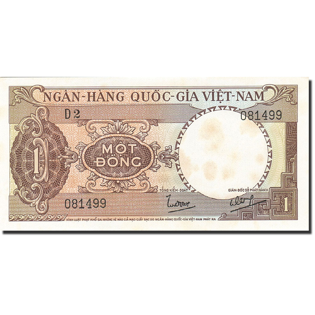 Geldschein, South Viet Nam, 1 D<ox>ng, 1964, Undated (1964), KM:15a, SS+