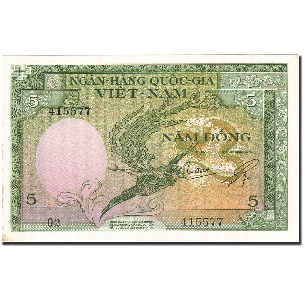 Banknote, South Viet Nam, 5 D<ox>ng, 1955-1956, Undated, KM:2a, UNC(60-62)