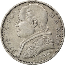 Vatican, Pie IX, 2 Lire 1870 R Rome XXIV, KM 1379.2