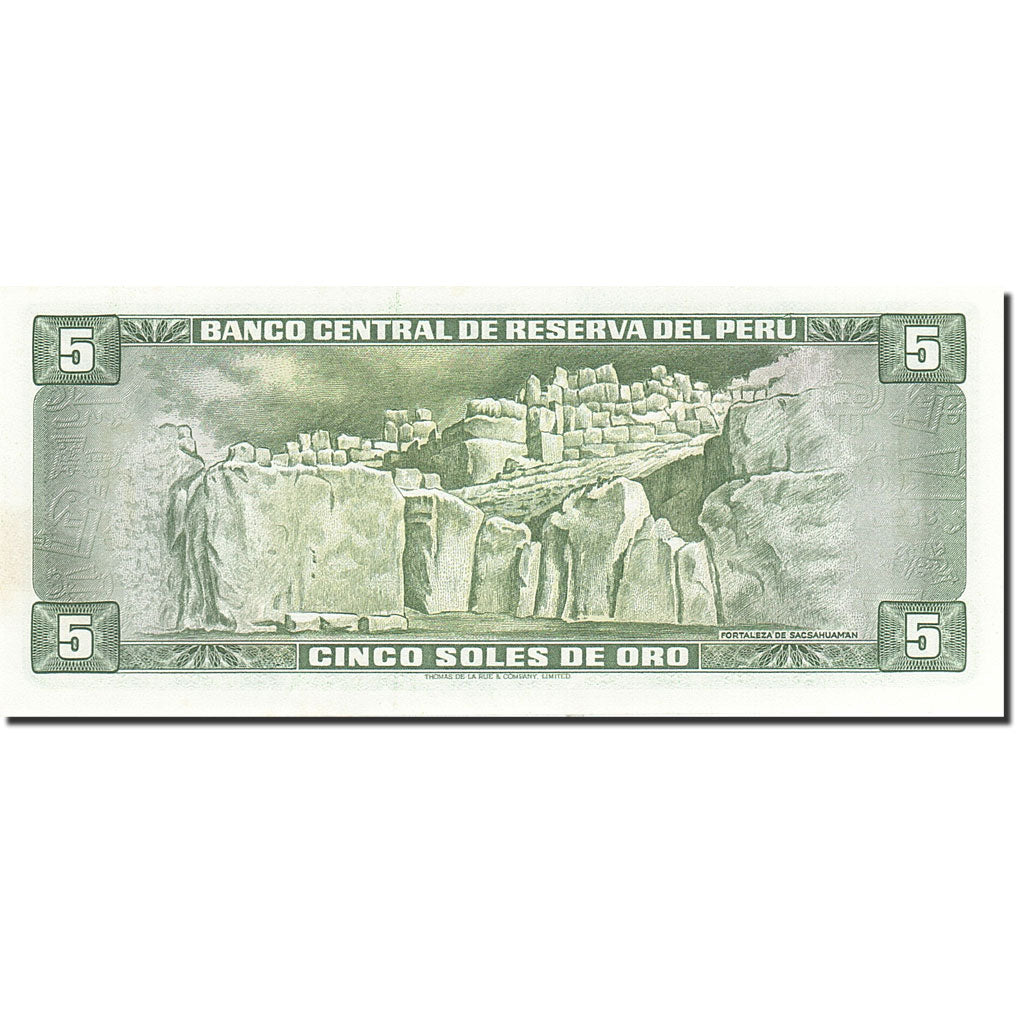 Banknote, Peru, 5 Soles De Oro, 1968, 1968-02-23, KM:92a, UNC(60-62)